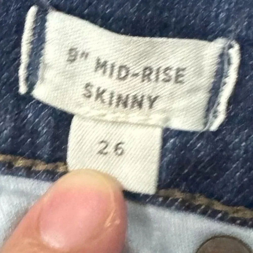 Madewell‎ 9" Mid-Rise Skinny Blue Jeans Dark Wash Ankle Women's 26 - Picture 5 of 7
